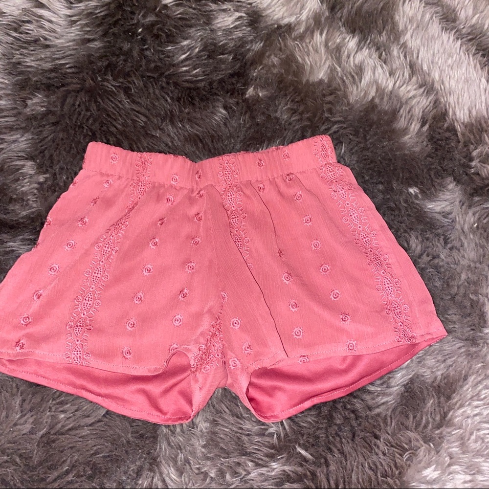 Pink sheer shorts